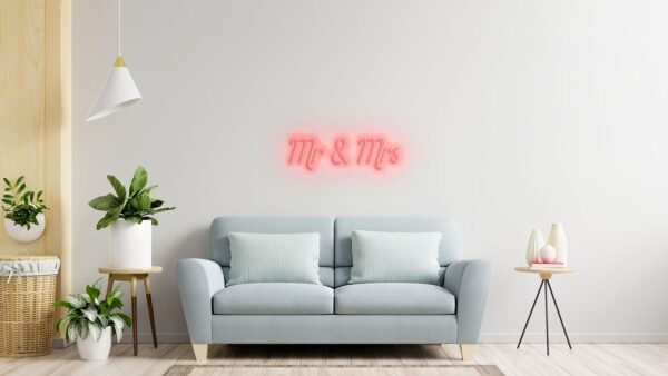 LED neoninė iškaba "MR & MRS" - Image 4