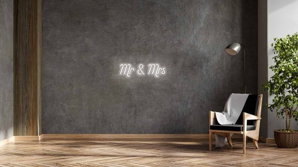 LED neoninė iškaba "MR & MRS"