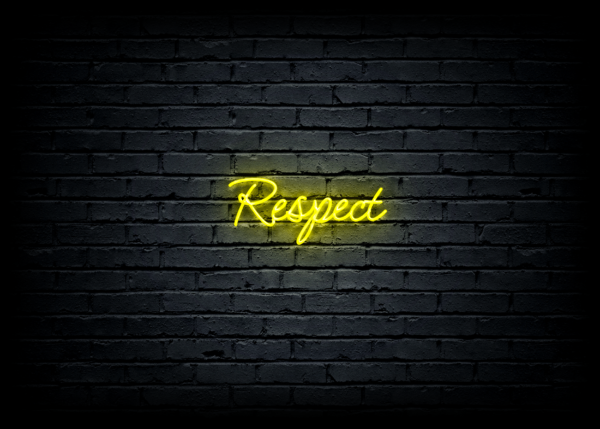 Led neono iškaba "Respect"
