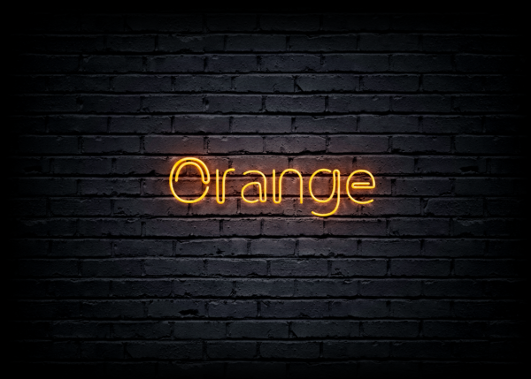 Led neono iškaba "Orange"