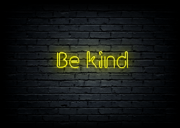Led neono iškaba "Be kind"