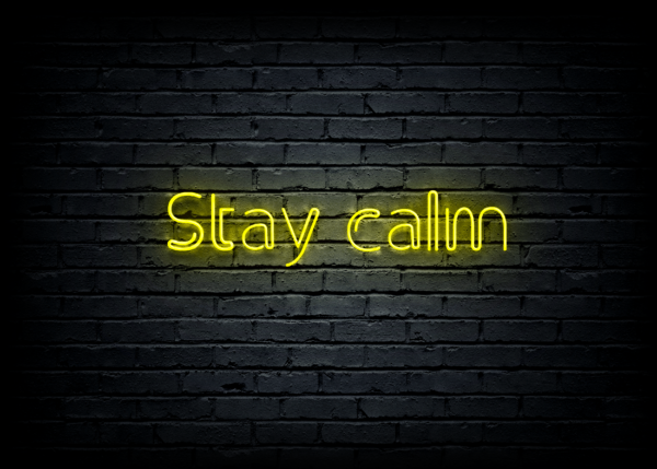 Led neono iškaba "Stay calm"