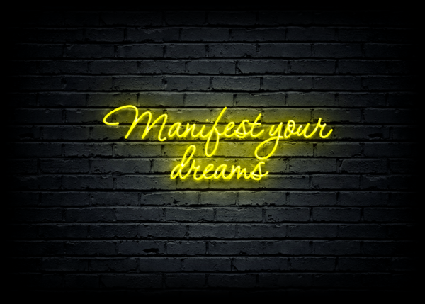 Led neoninė iškaba "Manifest your dreams"