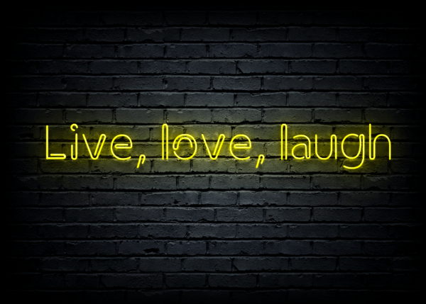 Led neoninė iškaba "Live, love, laugh"