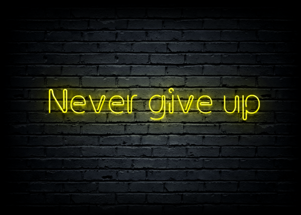 Led neono iškaba "Never give up" - Image 2