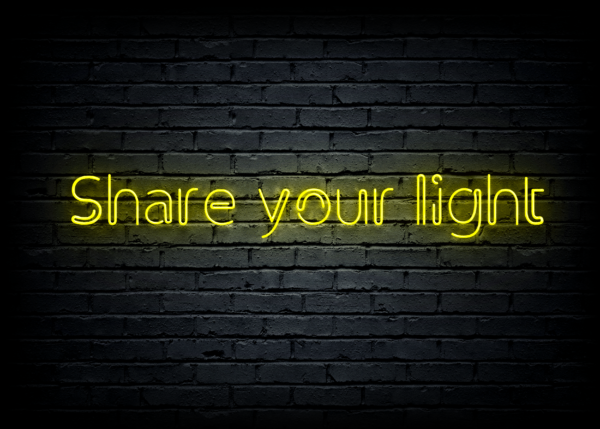 Led neono iškaba "Share your light"