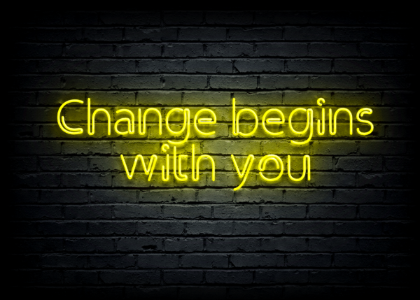 Led neono iškaba "Change begins with you" - Image 2