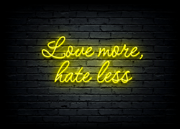 Led neoninė iškaba "Love more, hate less" - Image 2