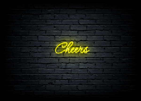 Led neono iškaba "Cheers"