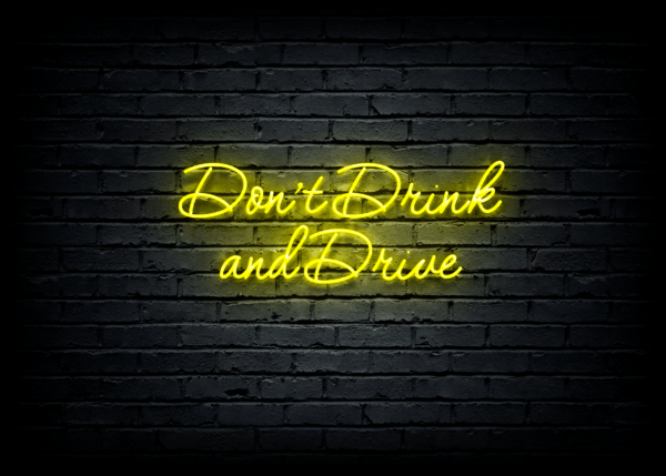 Led neono iškaba “Don’t Drink and Drive”