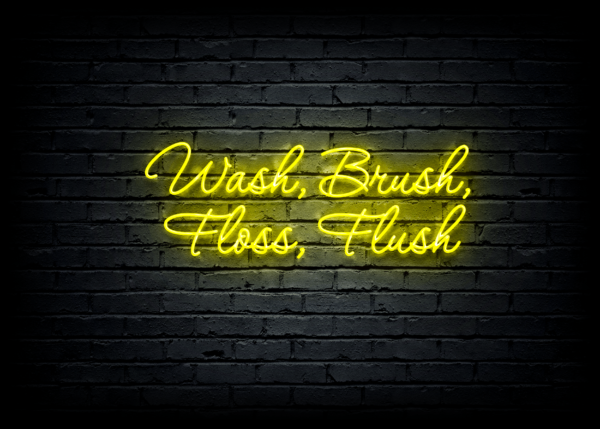 Led neono iškaba "Wash, Brush, Floss, Flush" - Image 2