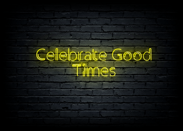 Led neono iškaba "Celebrate Good Times"