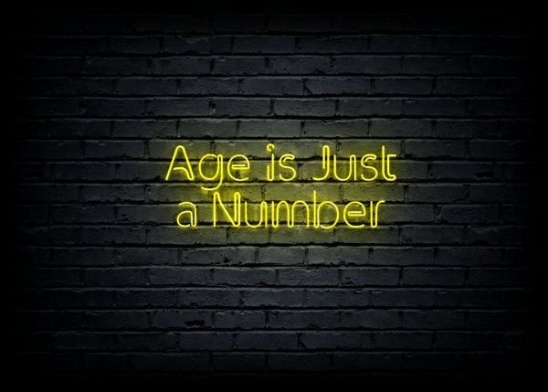 Led neono iškaba "Age is Just a Number"