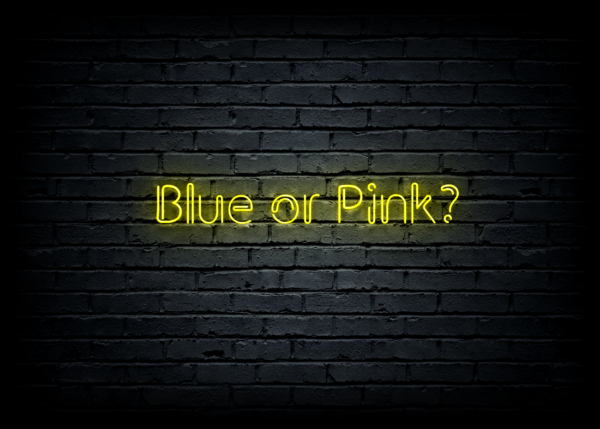 Led neono iškaba "Blue or Pink?"