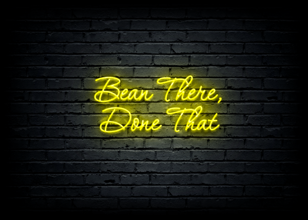 Led neono iškaba "Bean There, Done That"