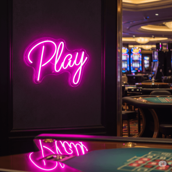 Led neono užrašas "Play"
