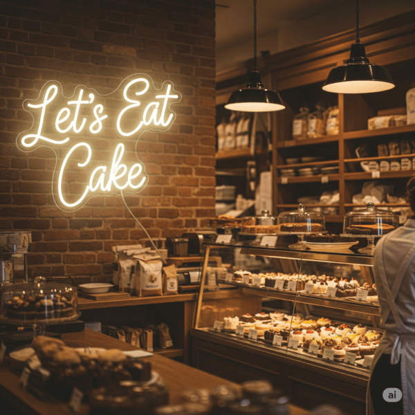 Led neoninė iškaba "Let's Eat Cake"
