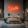 Led neono iškaba "Unite"