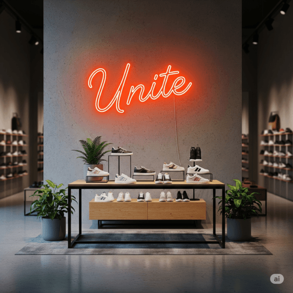 Led neono iškaba "Unite"