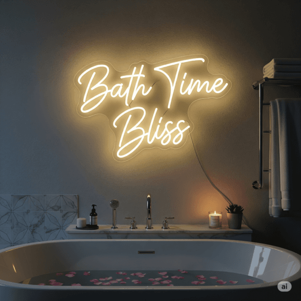 Led neono užrašas "Bath Time Bliss"