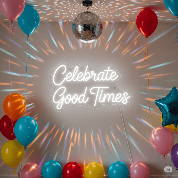 Led neoninė iškaba "Celebrate Good Times"