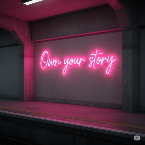 Led neoninė iškaba "Own your story"