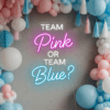 Led neono iškaba "Team Pink or Team Blue?"