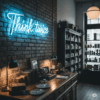 Led neono iškaba "Think twice"