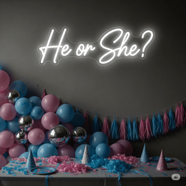 Led neono dekoracija "He or She?"