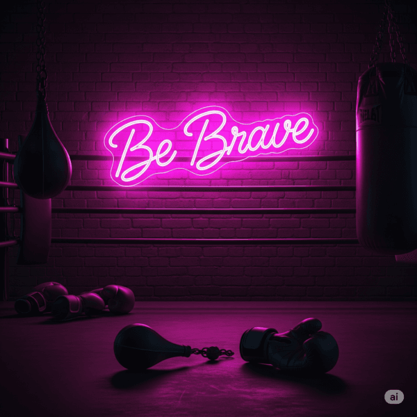 Led neoninė iškaba "Be brave"