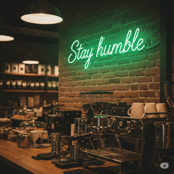 Led neono iškaba "Stay humble"