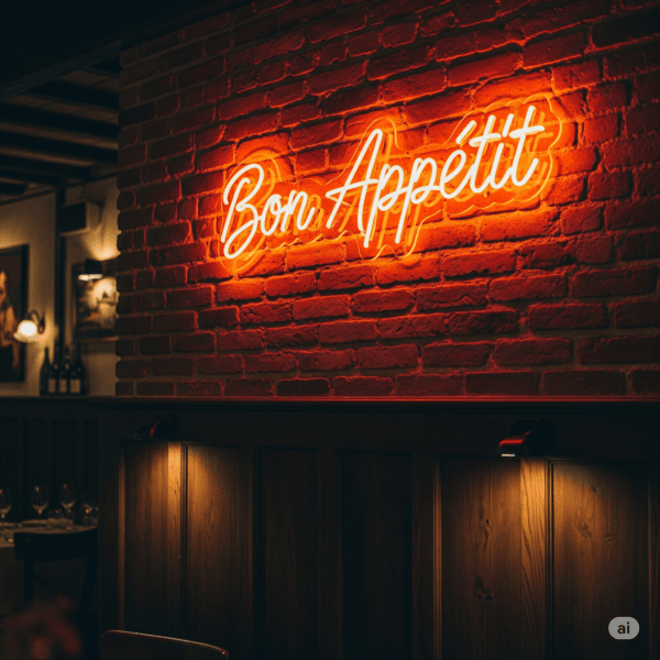 Led neono iškaba "Bon Appétit"