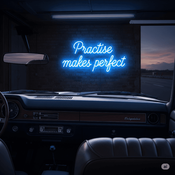 Led neoninė iškaba "Practice makes perfect"