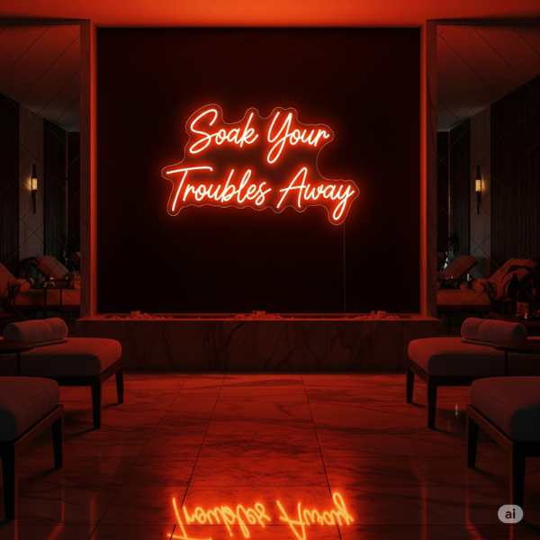 Led neoninė iškaba "Soak Your Troubles Away"