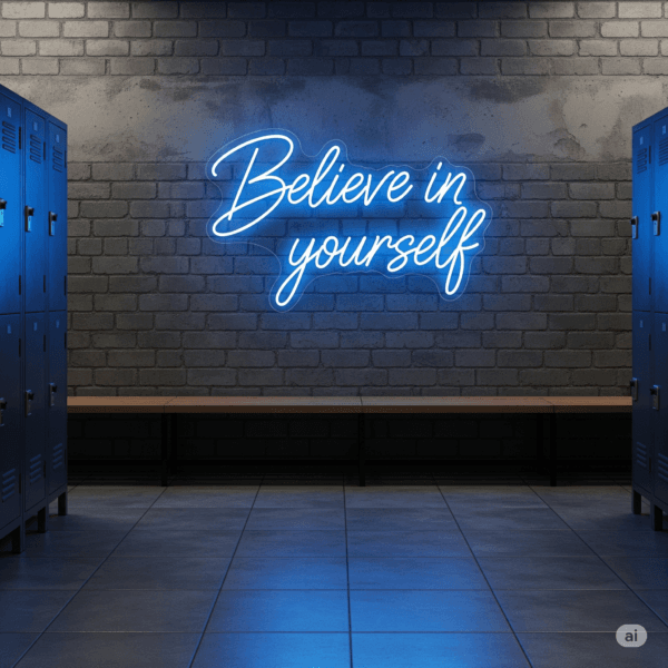 Led neono užrašas "Believe in yourself"