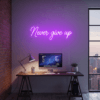 Led neono užrašas "Never give up"