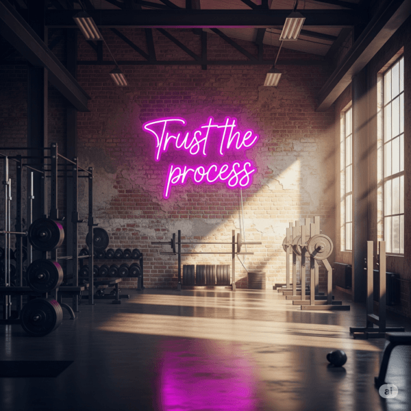 Led neono iškaba "Trust the process"