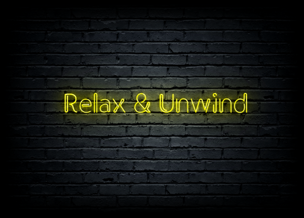 Led neono iškaba "Relax & Unwind"