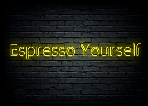Led neono iškaba "Espresso Yourself"