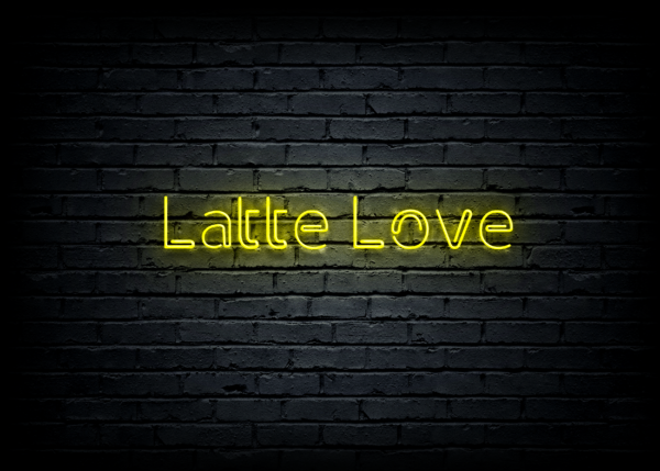 Led neono iškaba "Latte Love"