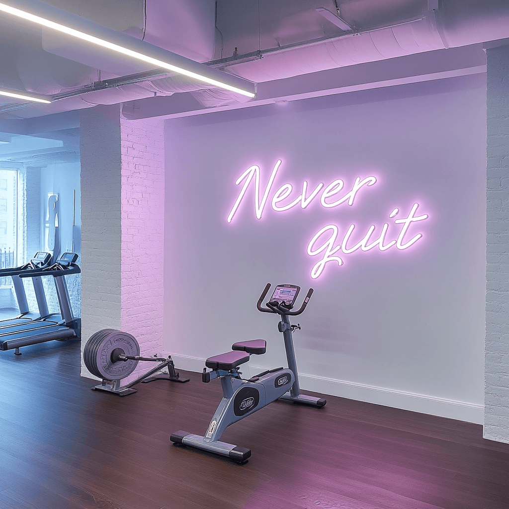 Led neoninė iškaba "Never quit"
