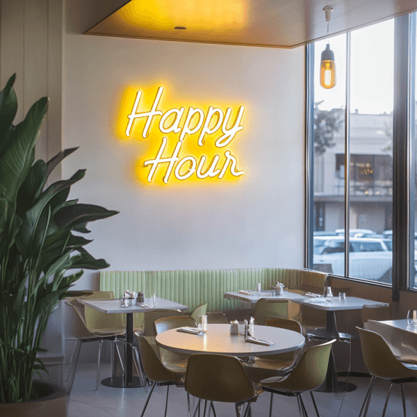 Led neono iškaba "Happy Hour"