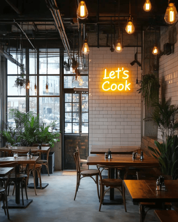 Led neoninė iškaba "Let's Cook"