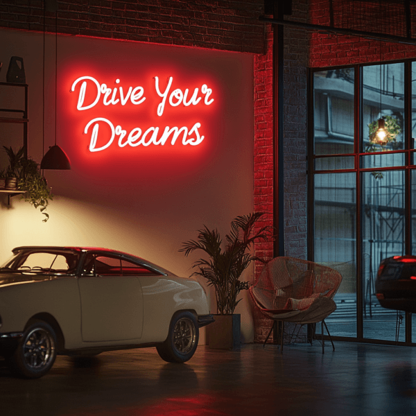 Led neono iškaba "Drive Your Dreams"