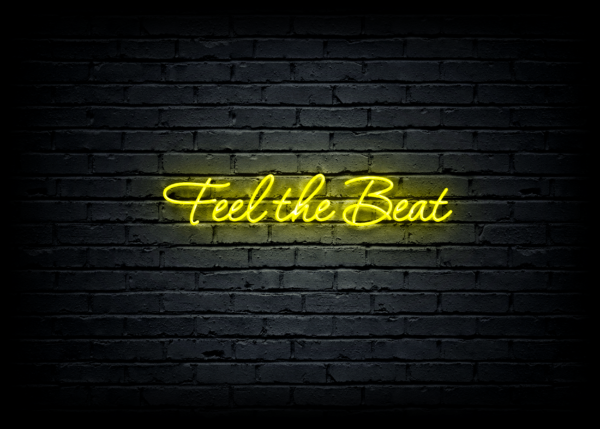 Led neono iškaba "Fell the Beat"