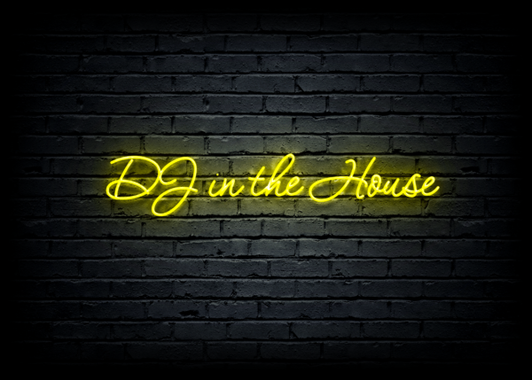 Led neono iškaba "DJ in the House"