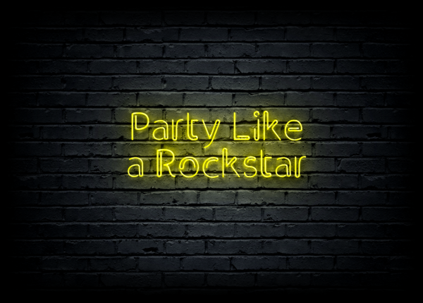 Led neono iškaba "Party Like a Rockstar"