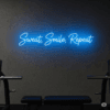 Led neono iškaba "Sweat, Smile, Repeat"