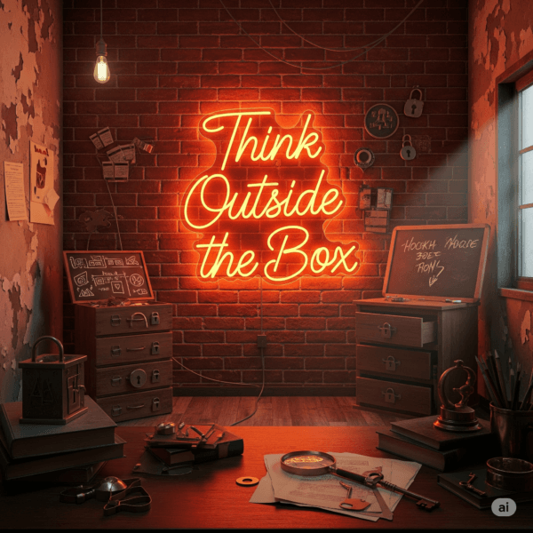 Led neoninis aksesuaras "Think Outside the Box"