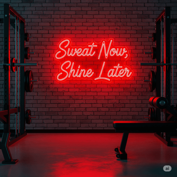 Led neoninė iškaba "Sweat Now, Shine Later"